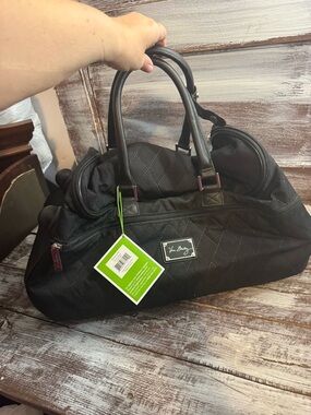 Vera Bradley Black Quilted Travel Rolling Duffel Bag